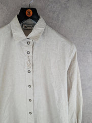 Vintage Shirt Womens XXL 2XL Beige Embroidered Button Up