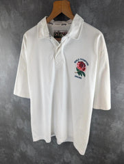 Cotton Traders Polo Shirt Mens Large L White Vintage 1992 England Rugby