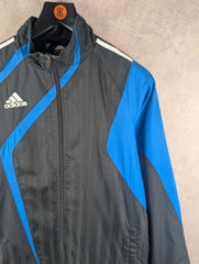Adidas Windbreaker Mens Medium M Blue Y2K Full Zip