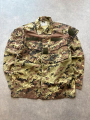 Italian Military Jacket Men’s Large Vegetato Camouflage Utility Combat Shirt