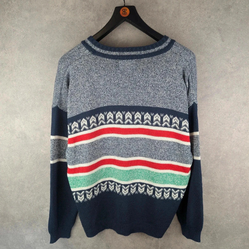 Harley Davylson Jumper Mens XL Extra Large Blue Vintage Italian Knitted
