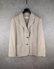 Laurèl Blazer Womens Medium Beige Wool Jacket