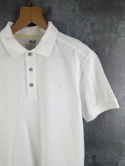 Jack Wolfskin Polo Shirt Mens Medium M White Short Sleeve