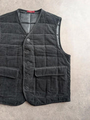 Seventy Utility Gilet Men's Large Grey Corduroy Quilted Workwear Cropped