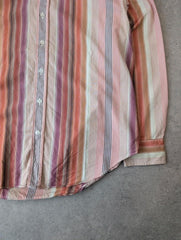 Mulberry Shirt Mens Large Long Sleeve Striped Designer Smart Casual Multicolour