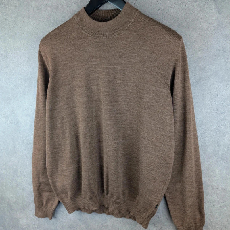 Maerz Jumper Mens Large L Brown Knitted Merino Wool