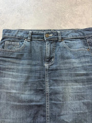 Montego Denim Skirt Women’s Medium Blue Midi Festival Y2K Casual