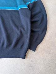 St Michael Jumper Mens Medium Blue Vintage 1990s Pullover Made In Italy Knitted