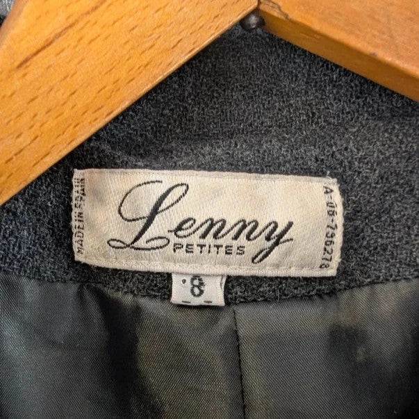 Lenny Made in Spain Wool Black Jacket Womens Size 8