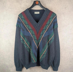 Point Jumper Mens XL Extra Large Vintage Knitted Retro Pullover