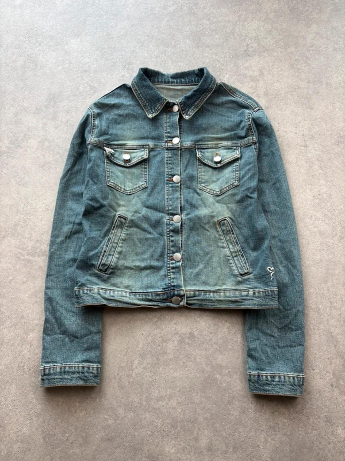Kocca Denim Jacket Women’s Medium Y2K Blue Country Western Cropped Fitted