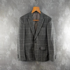 Moss Blazer Skinny Fit 48 Short Grey Check