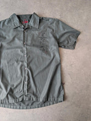 Whispering Smith Shirt Men’s Large Grey Y2K Short Sleeve Button Up Skate
