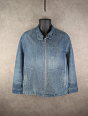 Playboy Jacket Womens L Large Blue Y2K Denim Full Zip
