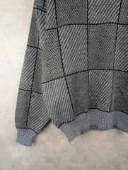 Vintage Jumper Mens L Large Geometric Retro 90s