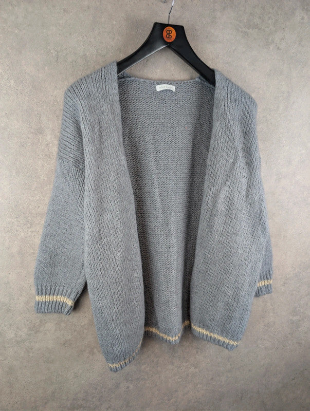Miss Sugar Cardigan Womens Large L Grey Knitted