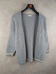 Miss Sugar Cardigan Womens Large L Grey Knitted