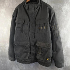 CAT Jacket Mens Large L Black Utility Workwear