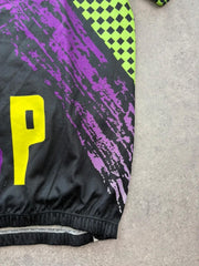 Vintage 1990s Cycling Jersey Men’s Large Neon Graphic Quarter Zip Racing Top