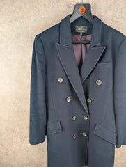 Portfolio Overcoat Womens M Medium Navy Cashmere Wool Vintage