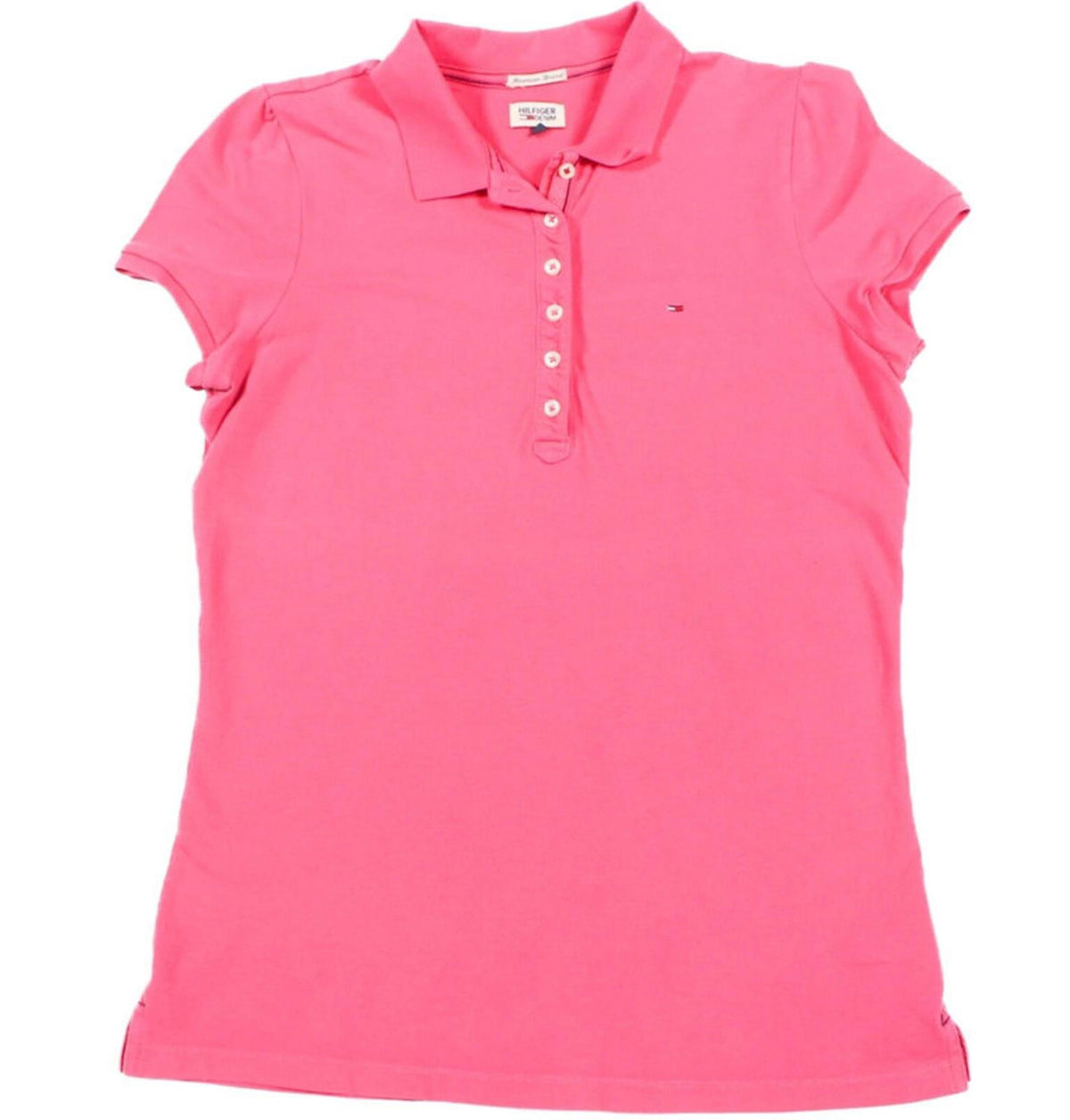 Tommy Hilfiger Polo Shirt Mens Large L Pink Short Sleeve