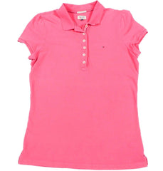 Tommy Hilfiger Polo Shirt Mens Large L Pink Short Sleeve