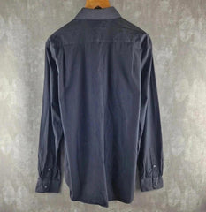 DKNY Shirt Mens Large L Black Long Sleeve