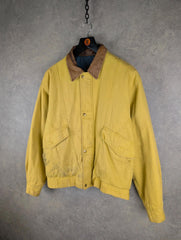Context Jacket Mens Large L Yellow Vintage 90s Quilted Workwear