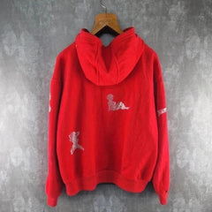 Unrealistic Ideas Jumper Mens M Medium Red Hoodie Full Zip