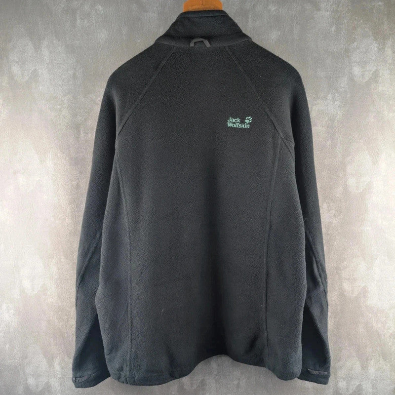 Jack Wolfkskin Jumper Mens XL Extra Large Black Fleece Jacket