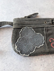 Animal Y2K Corduroy Wristlet Purse Floral Embroidered Coin Bag Festival Boho