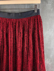 Alice + Olivia Skirt Womens Extra Small XS Red Pleated