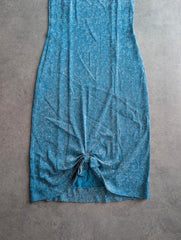 Vintage 1970s Dress Women's XS Blue Lurex Sparkly Party Disco