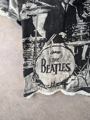 Vintage Fantasy Beatles T-Shirt Mens Large L All Over Print Black/White