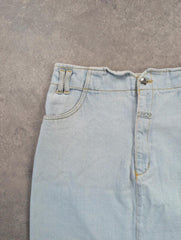 Vintage 90s Skirt Women's Small Blue Denim W30 Knee Length Retro Classic