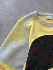 Vintage 1980s Kappa Pullover Jumper Men’s Medium Yellow Cotton Sweatshirt Retro