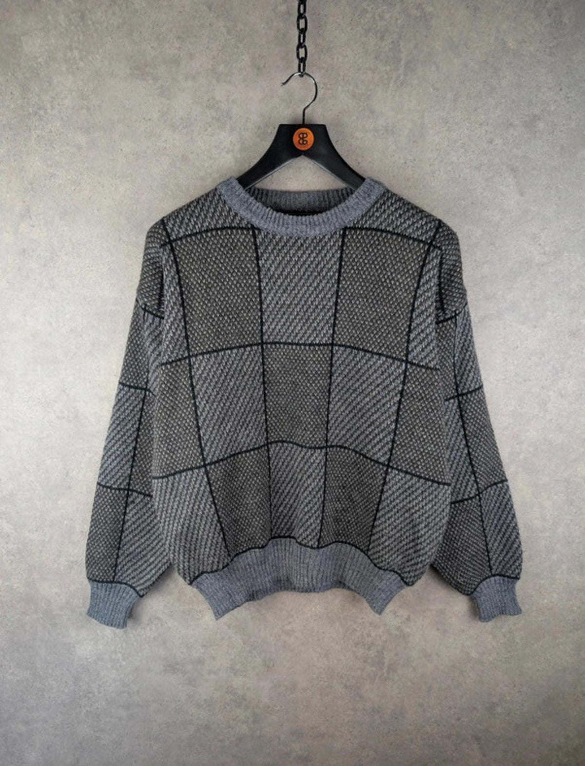 Vintage Jumper Mens L Large Geometric Retro 90s