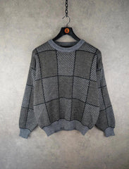 Vintage Jumper Mens L Large Geometric Retro 90s