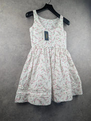 Ralph Lauren Linen & Cotton Floral Dress Women's 16 New