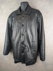 U.S. Polo Assn Jacket Mens XL Extra Large Black Leather Vintage 90s