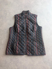Orvis Gilet Women's Medium Tartan Quilted Check Country Outdoor Zip Vest