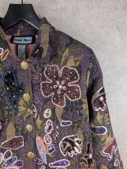 Indigo Moon Jacket Womens M Medium Vintage Embroidered Sequin Boho