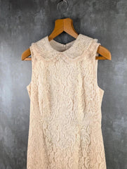 Lucy In Disguise Silk Floral Sleeveless Dress Cream Size 10