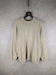 Burton Jumper Mens Small S Brown Vintage Knitted Cotton Pullover