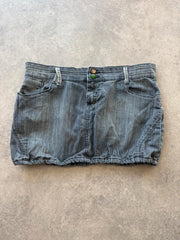 Y2K Denim Mini Skirt Women’s Blue Elasticated Festival Stretch Low Rise