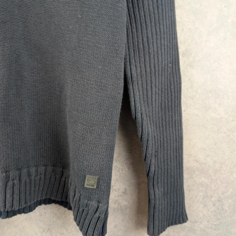 G-Star Raw Jumper Womens XL Extra Large Y2K Knitted Hoodie Grey