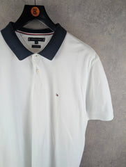 Tommy Hilfiger Shirt Mens 2XL XXL White Polo Short Sleeve Cotton