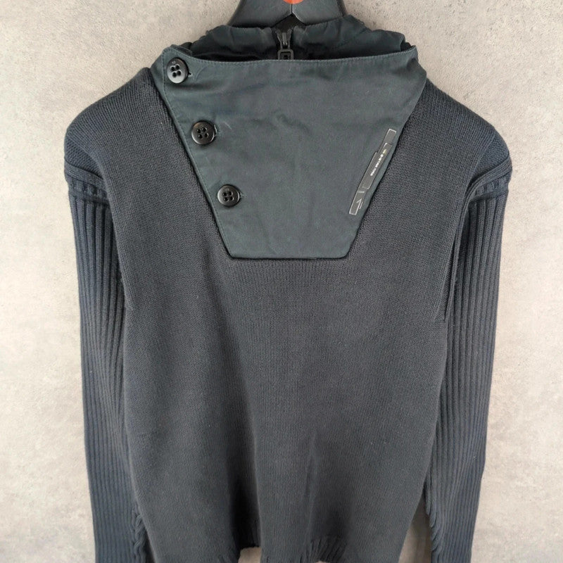 G-Star Raw Jumper Womens XL Extra Large Y2K Knitted Hoodie Grey