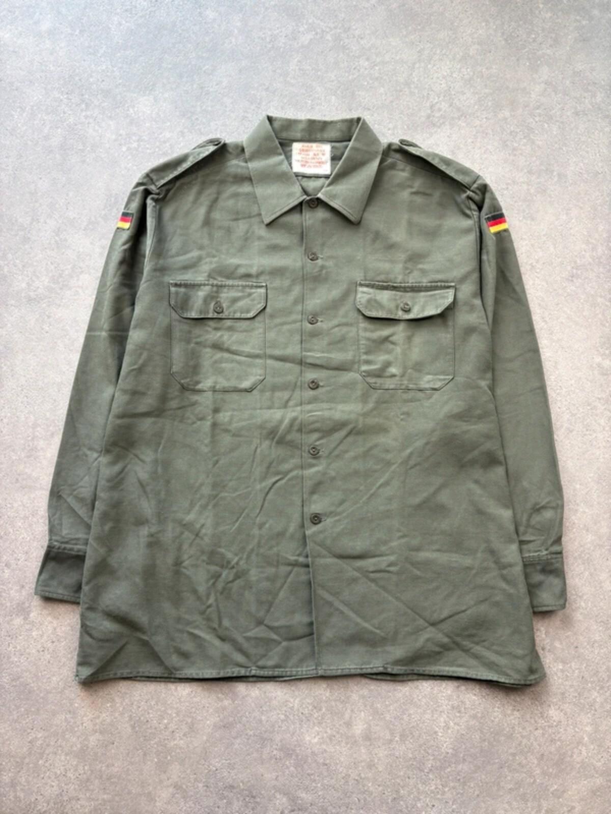 Vintage German Military Shirt Men’s XL Green Utility Army Surplus Combat