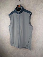 Wolsey Gilet Mens M Medium Grey Gold Training Gym New